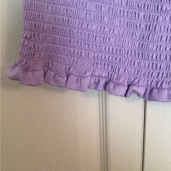 NWT Light Purple Ruffled Crop Tank Top - Picture 4 of 7